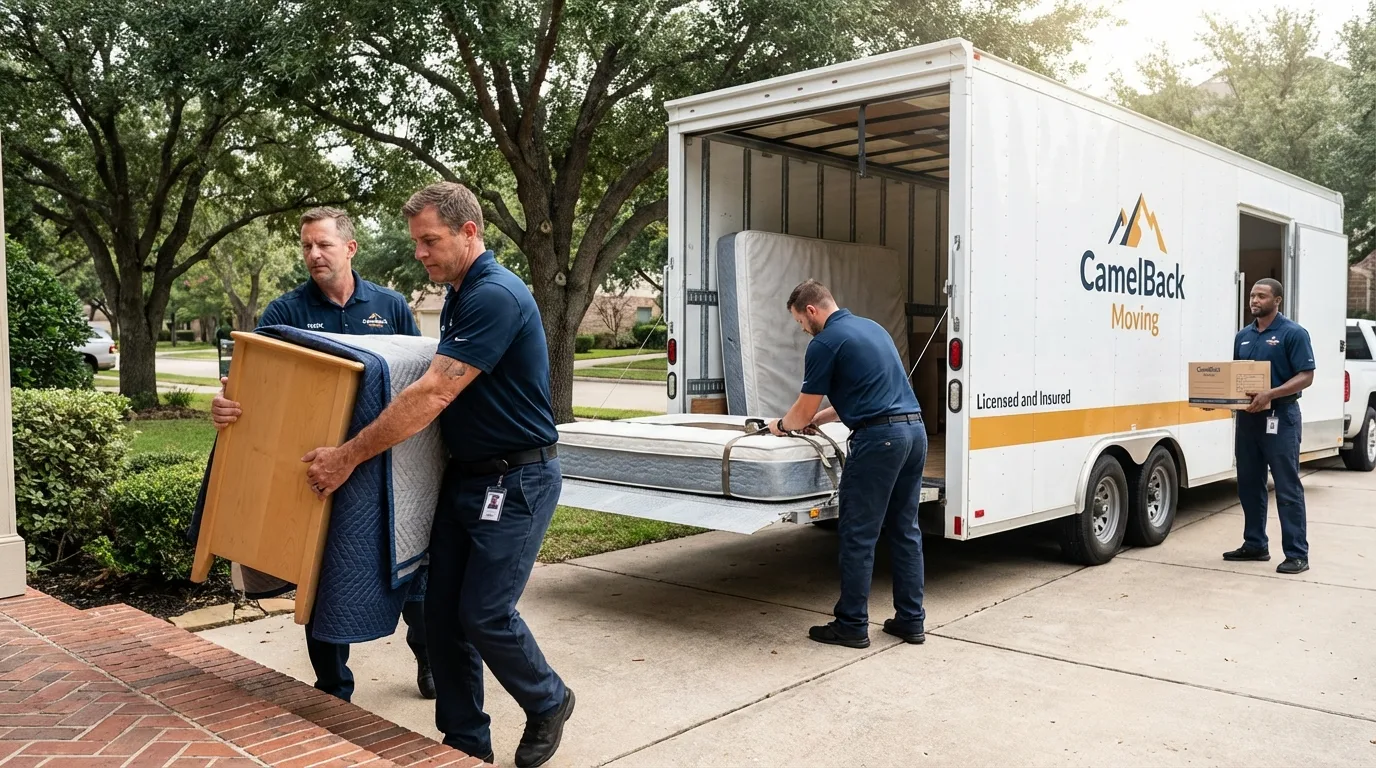 Crew loading residential truck for cross-state move from Avenel, NJ